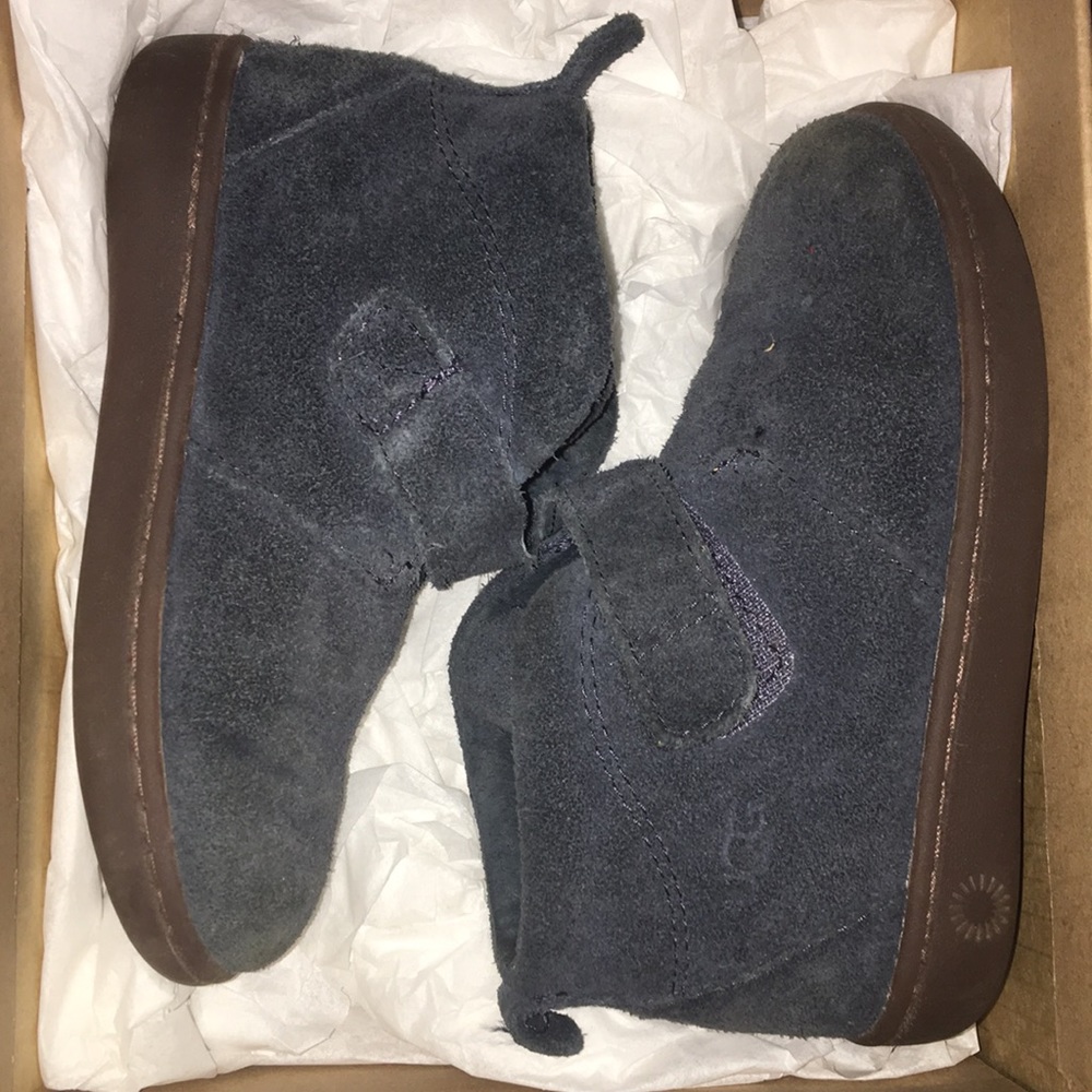 Toddler boy or girls navy suede UGGS
